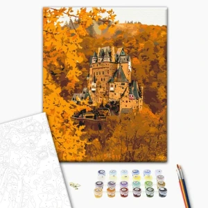Pictură pe numere 40*50 cm (în cutie) – castel de toamnă. Thumbnail 2