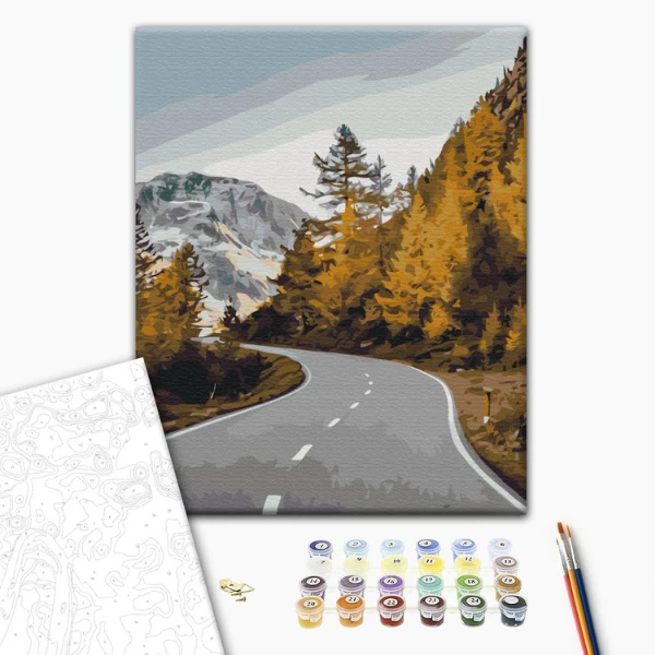 Pictură pe numere 40*50 cm (în cutie) – drum peisagistic. 2