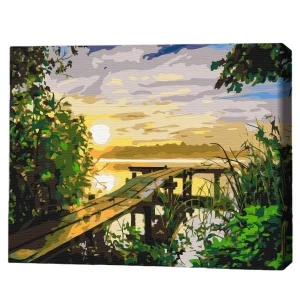 Pictură pe numere 30*40 сm (fără cutie) – Apus de soare pe râu