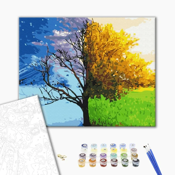 Pictură pe numere 40*50 cm (în cutie) – schimbarea anotimpurilor. 2