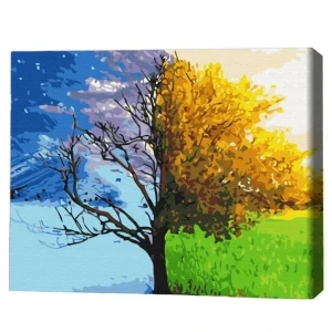 Pictură pe numere 40*50 cm (în cutie) – schimbarea anotimpurilor.