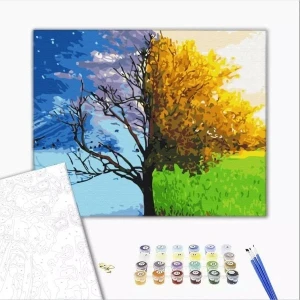 Pictură pe numere 40х50 cm (fără cutie) – schimbarea anotimpurilor. Thumbnail 2