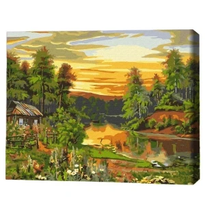 Pictură pe numere 30*40 сm (fără cutie) – răsărit atmosferic de soare