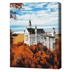 Pictură pe numere 40х50 cm (fără cutie) – vedere de toamnă asupra castelului neuschwanstein.