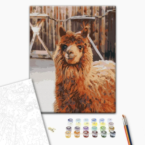 Pictură pe numere 30*40 сm (fără cutie) – lama la fermă 2