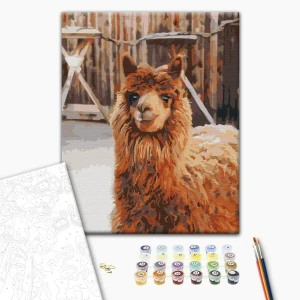 Pictură pe numere 30*40 сm (fără cutie) – lama la fermă Thumbnail 2