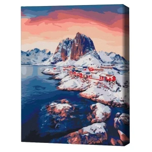 Pictură pe numere 40х50 cm (fără cutie) –  răsărit pe insulele lofoten.
