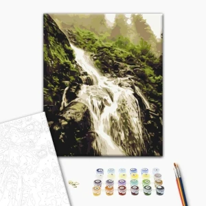 Pictură pe numere 30*40 сm (fără cutie) – sunetul cascadei Thumbnail 2