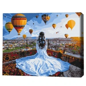 Pictură pe numere 40*50 cm (în cutie) – visătoarea din cappadocia.