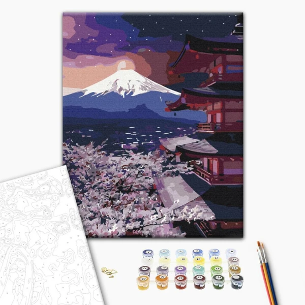 Pictură pe numere 40*50 cm (în cutie) – muntele fuji. 2