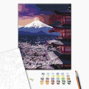 Pictură pe numere 40*50 cm (în cutie) – muntele fuji. Thumbnail 2