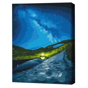 Pictură pe numere 40*50 cm (în cutie) – camping sub stele. Thumbnail 2