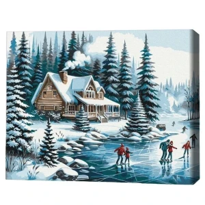 Pictură pe numere 40*50 cm (în cutie) – vacanță de iarnă.