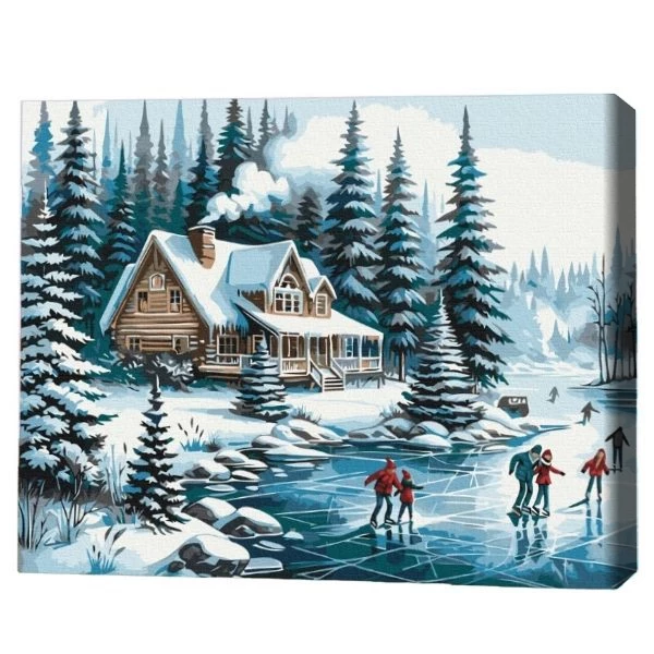Pictură pe numere 40х50 cm (fără cutie) – vacanță de iarnă. 2