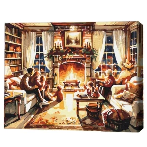 Pictură pe numere 40х50 cm (fără cutie) – seară călduroasă în familie.