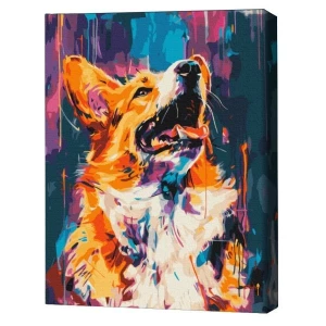 Pictură pe numere 40*50 cm (în cutie) – corgi colorat. Thumbnail 2