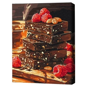 Pictură pe numere 30*40 сm (fără cutie) – ciocolată cu nuci și fructe