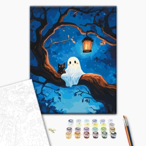 Pictură pe numere 30*40 сm (fără cutie) – prieteni de halloween Thumbnail 3