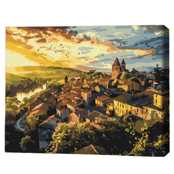 Pictură pe numere 40*50 cm (în cutie) –păsări deasupra turnurilor. 2