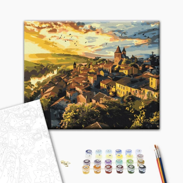 Pictură pe numere 40*50 cm (în cutie) –păsări deasupra turnurilor. 3
