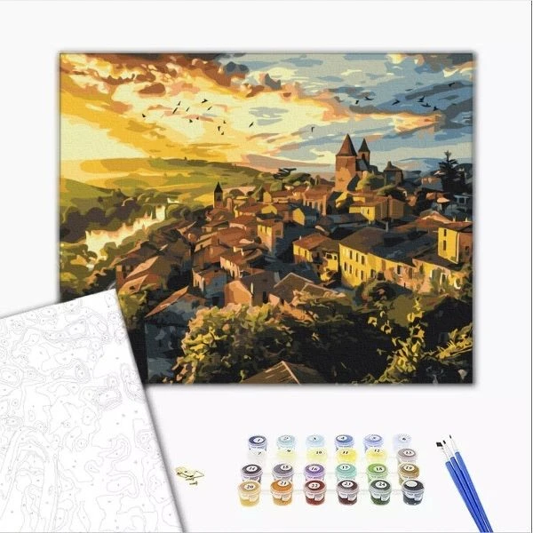 Pictură pe numere 40х50 cm (fără cutie) – păsări deasupra turnurilor. 2