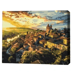 Pictură pe numere 40х50 cm (fără cutie) – păsări deasupra turnurilor.