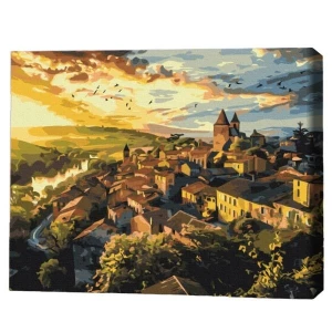 Pictură pe numere 40х50 cm (fără cutie) – păsări deasupra turnurilor.