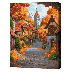 Pictură pe numere 40х50 cm (fără cutie) – orășelul din octombrie. Thumbnail 2