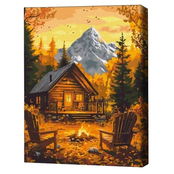 Pictură pe numere 40*50 cm (în cutie) – căldura toamnei în cămin. 2