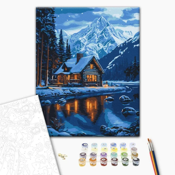 Pictură pe numere 40*50 cm (în cutie) – oglinda înghețată a lacului. 2