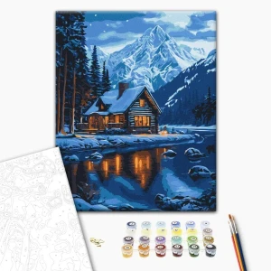 Pictură pe numere 40*50 cm (în cutie) – oglinda înghețată a lacului. Thumbnail 2