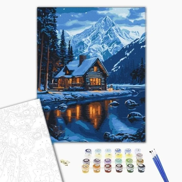 Pictură pe numere 40х50 cm (fără cutie) – oglinda înghețată a lacului. 2
