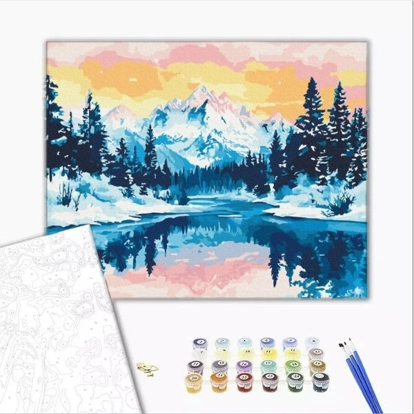 Pictură pe numere 40х50 cm (fără cutie) – vârfuri argintii. 2
