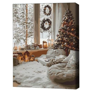 Pictură pe numere 40х50 cm (fără cutie) – magia unei zile de iarnă.