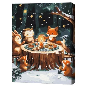 Pictură pe numere 40*50 cm (în cutie) – ora ceaiului de iarnă.