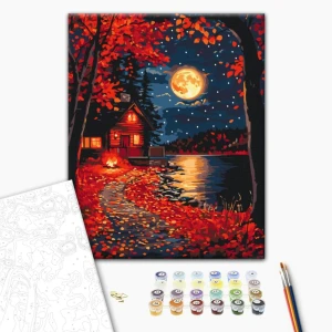 Pictură pe numere 40*50 cm (în cutie) – ținutul frunzelor roșii. Thumbnail 2