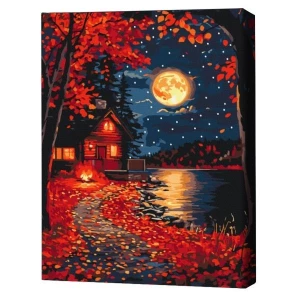 Pictură pe numere 40*50 cm (în cutie) – ținutul frunzelor roșii.