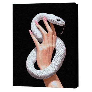 Pictură pe numere 40*50 сm (pânză neagră/fără cutie) – grația șarpelui