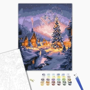 Pictură pe numere 40*50  сm (fără cutie) – clipa sărbătorească. Thumbnail 2