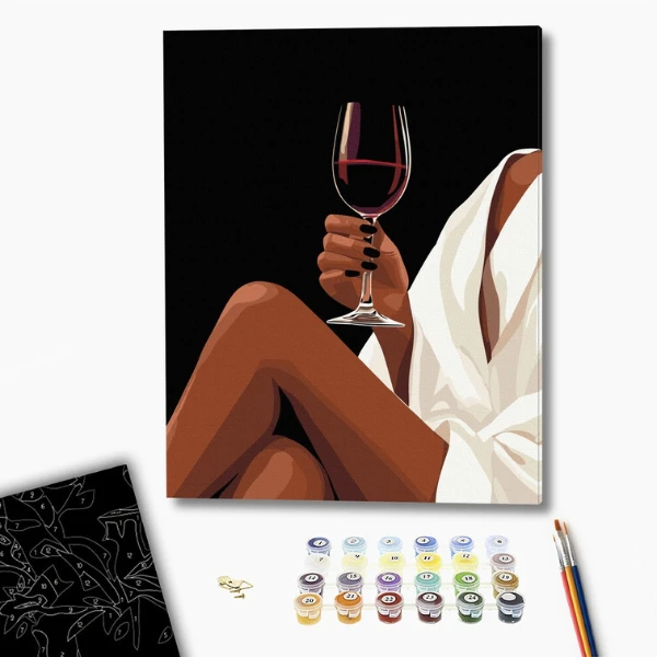 Pictură pe numere 40*50 сm (pânză neagră/fără cutie) – plăcere rafinată 2
