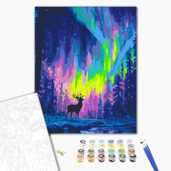 Pictură pe numere 40*50  сm (fără cutie) – aurora polară. 2
