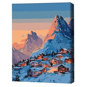 Pictură pe numere 40*50 cm (în cutie) – dimineață înghețată.