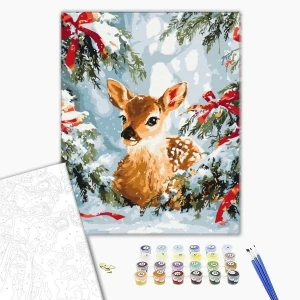 Pictură pe numere 40*50  сm (fără cutie) – poveste printre brazi. Thumbnail 2