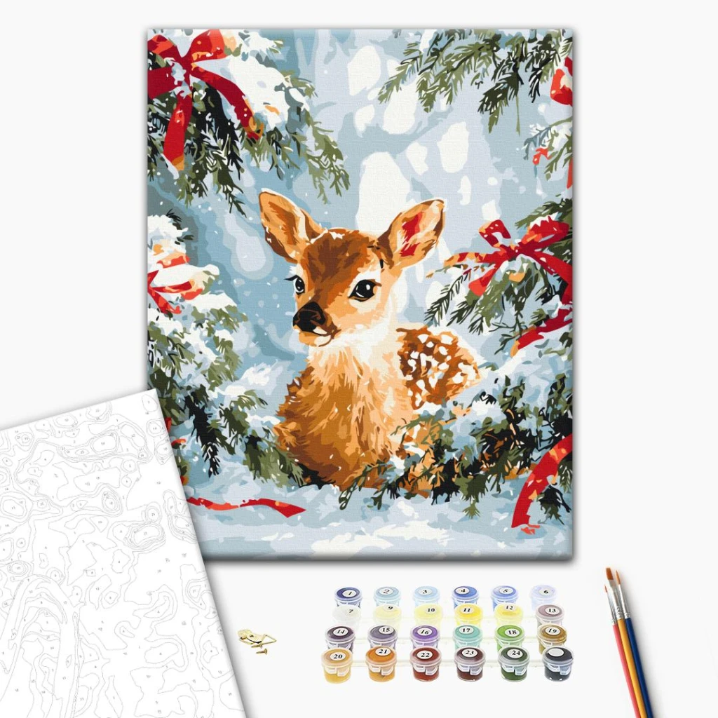 Pictură pe numere 40*50 cm (în cutie) – poveste printre brazi. 2