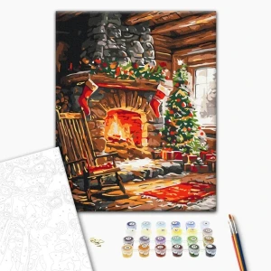 Pictură pe numere 30*40 сm (fără cutie) –  căldura unui foc de tabără Thumbnail 2
