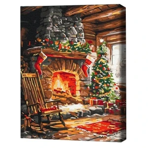 Pictură pe numere 30*40 сm (fără cutie) –  căldura unui foc de tabără