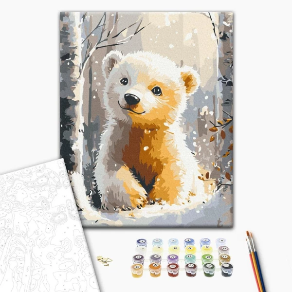 Pictură pe numere 30*40 сm (fără cutie) – urs polar drăguț 3