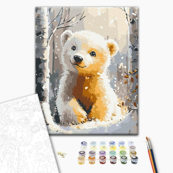 Pictură pe numere 30*40 сm (fără cutie) – urs polar drăguț 2