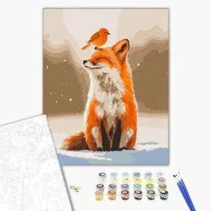 Pictură pe numere 40*50  сm (fără cutie) – prietenii iernii. Thumbnail 2