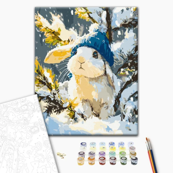 Pictură pe numere 40*50 cm (în cutie) –fulguț alb cu codiță. 2